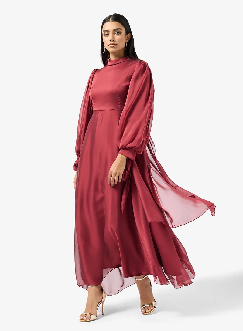 Khizana  A-line Dress With Self Tie Up for Women | Best Price UAE